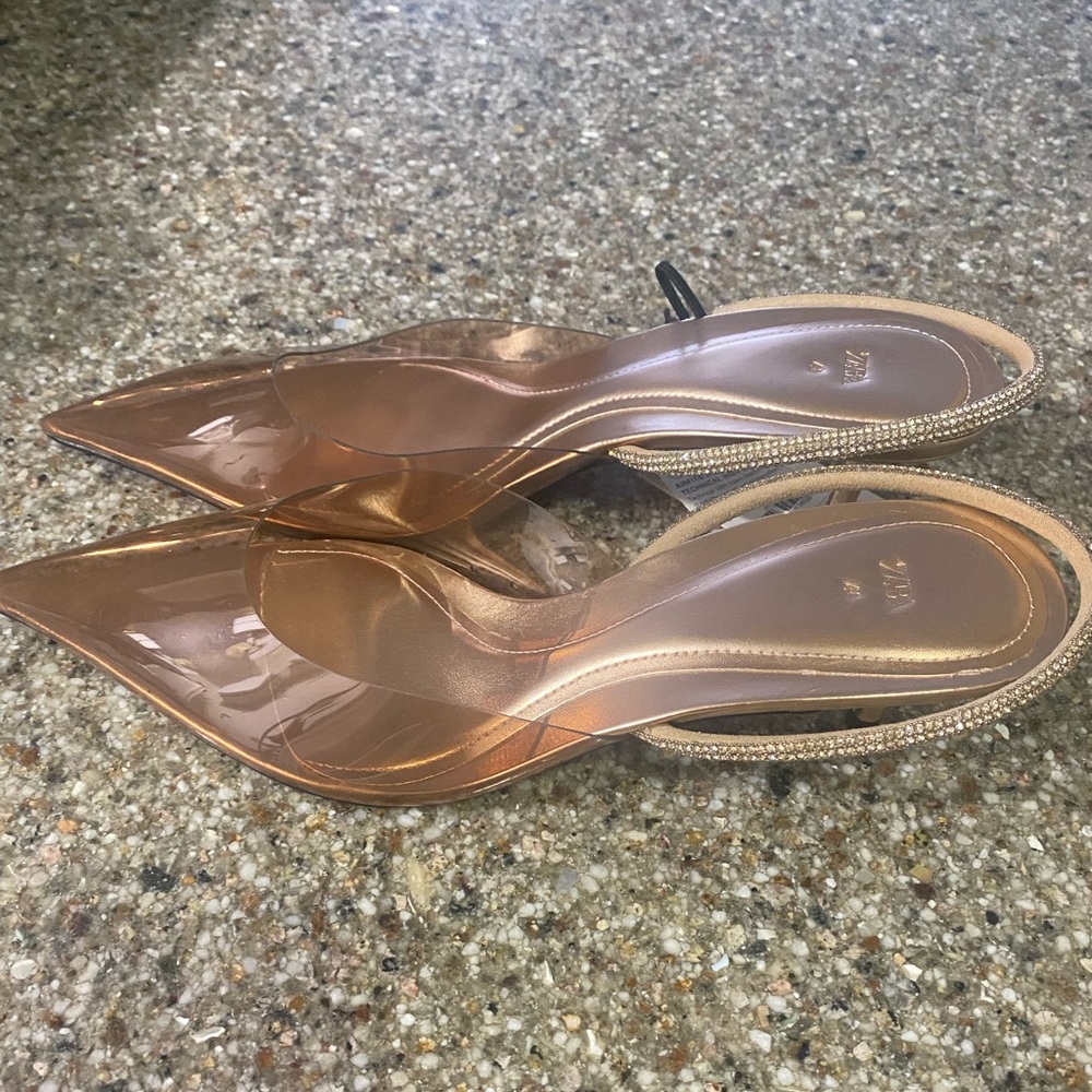 Zara Vinyl Rhinestone Heels